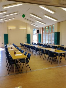 hall set up tables